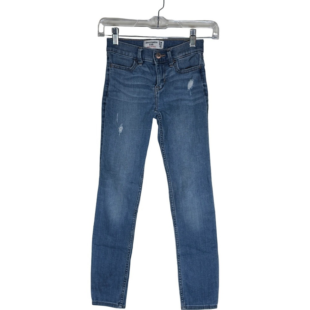 Abercrombie Kids Super Skinny Jeans Kids Slim 9/10 Blue Distressed Denim Pants